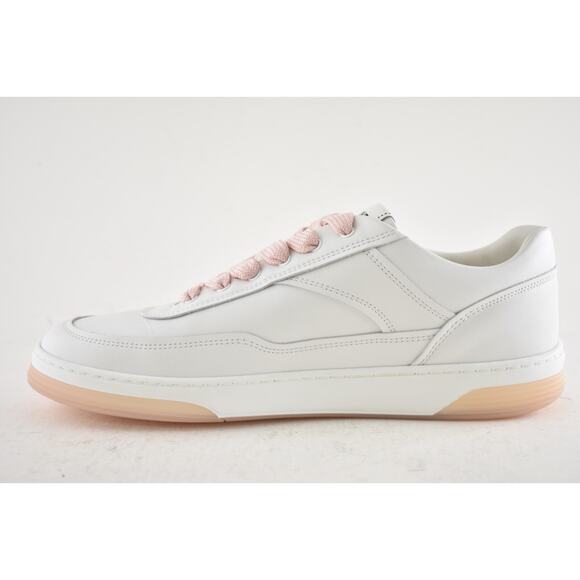 Chanel 24P White Pink Leather CC Logo Flat Lace Up Runner Trainer Sneaker 42 - Picture 12 of 15